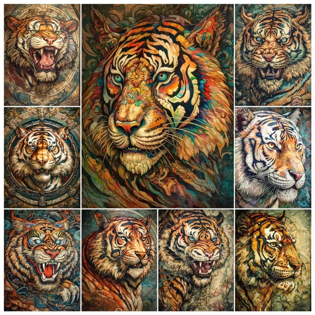 5D Large Diamond Painting Kits for Adults, Tiger Diamond Art with Full  Tools Accessories,DIY Full Drill Diamond Dots Big Cats - AliExpress