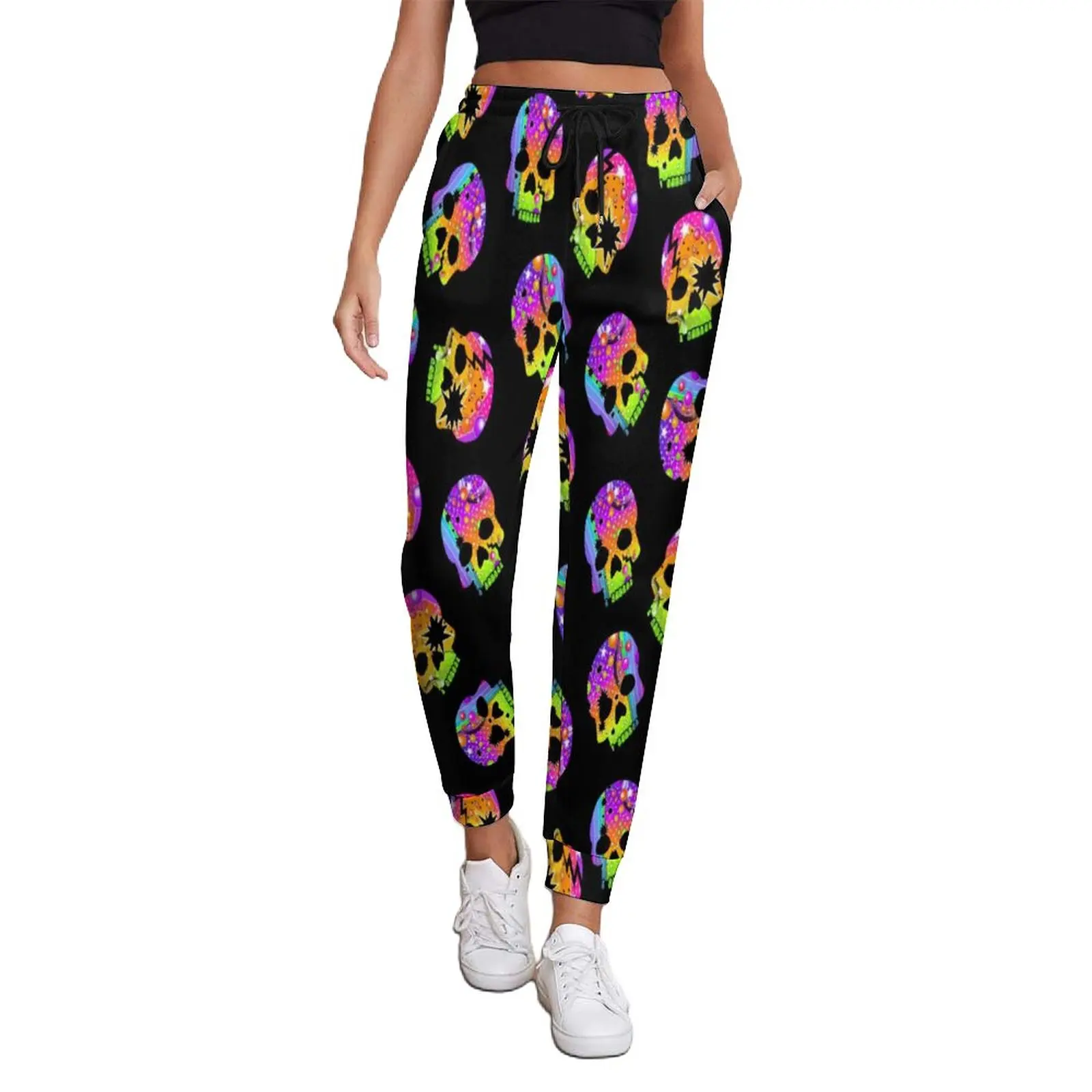 

Sugar Skull Ombre Pants Women Halloween Skulls Art Casual Sweatpants Autumn Street Style Oversize Trousers Birthday Present