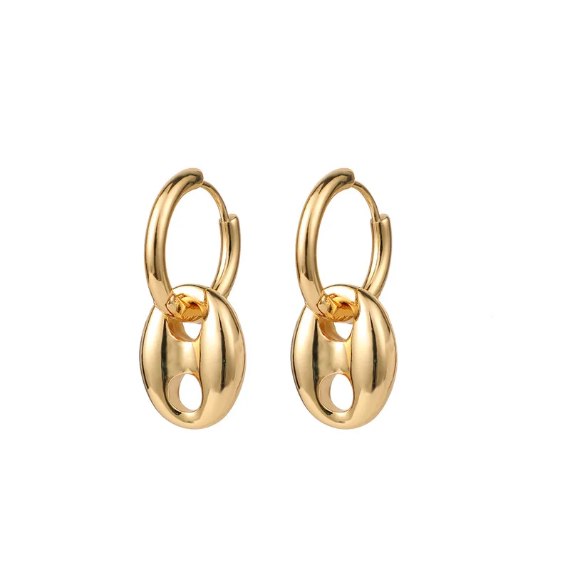 

2022 New Fashion Women Simple Personality Pig Nose Shaped Drop Earring Women Sexy Party Pig Nose Circle Copper Earring Jewerly