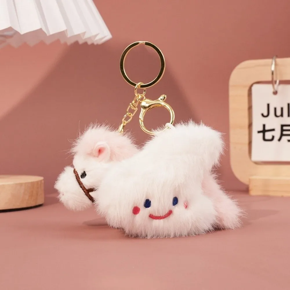 Mini Plush Horse Keychain Magnetic Creative Stuffed Animal Fridge Magnet Kawaii Chinese Style Plush Horse Doll Pendant Toy