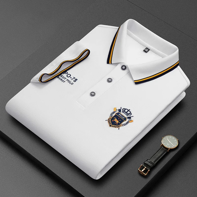 Men's Pure Cotton Polo Shirt Summer Business Casual Breathable polo shirt