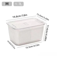 1-Piece Refrigerator Container with Removable Colander Leak-proof Food Storage Container Keeps Fruits, Vegetables and Meat Fresh 2