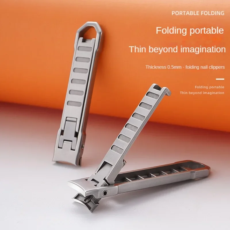 Ultra-Thin Nail Clippers Collapsible Portable Travel Fingernail Keychain Nail Scissors Cutter Stainless Steel Manicure Tools nail clipper,nail clippers