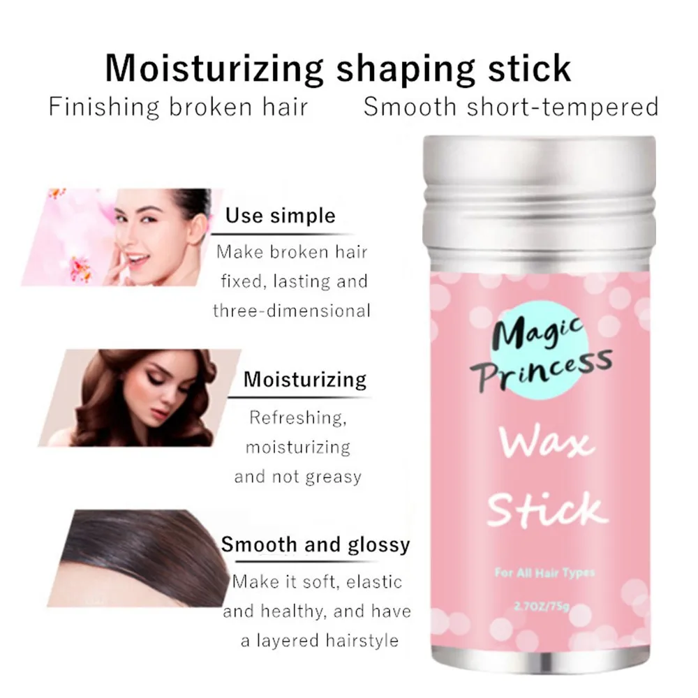Private Label 75g Hair Sleek Wax Stick Edge Control Thin Baby Hair Perfect Line Styling Smooth Frizziy Hairs Wax