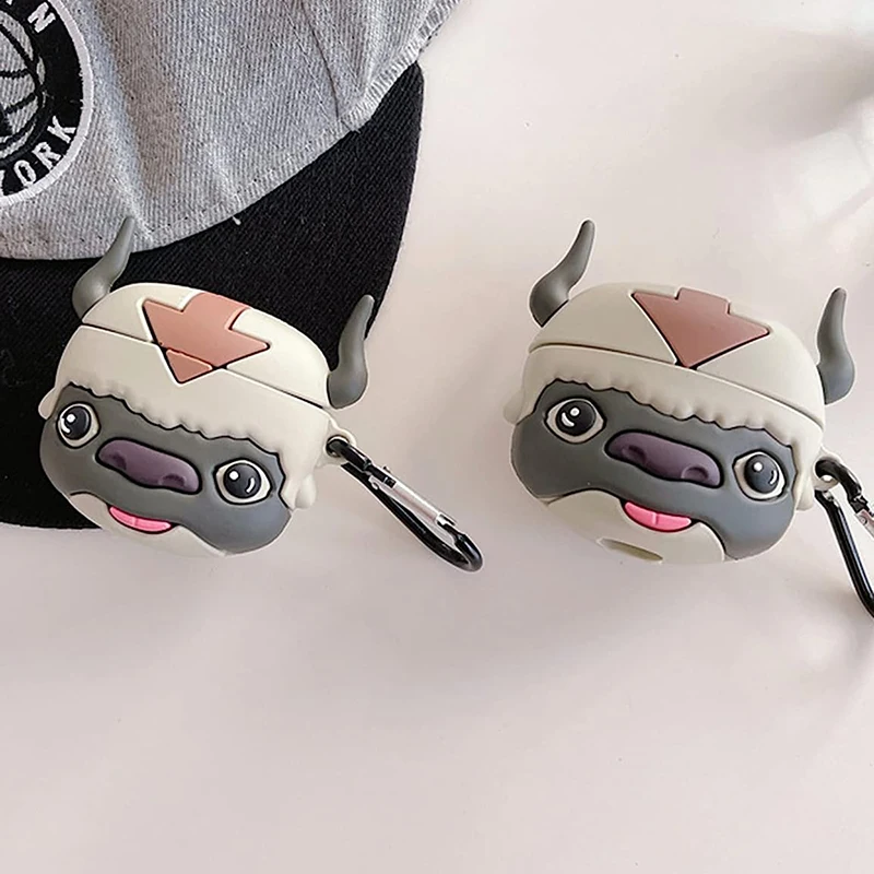 3D Cute Cartoon Black Bull Silicone AirPods Case Cover