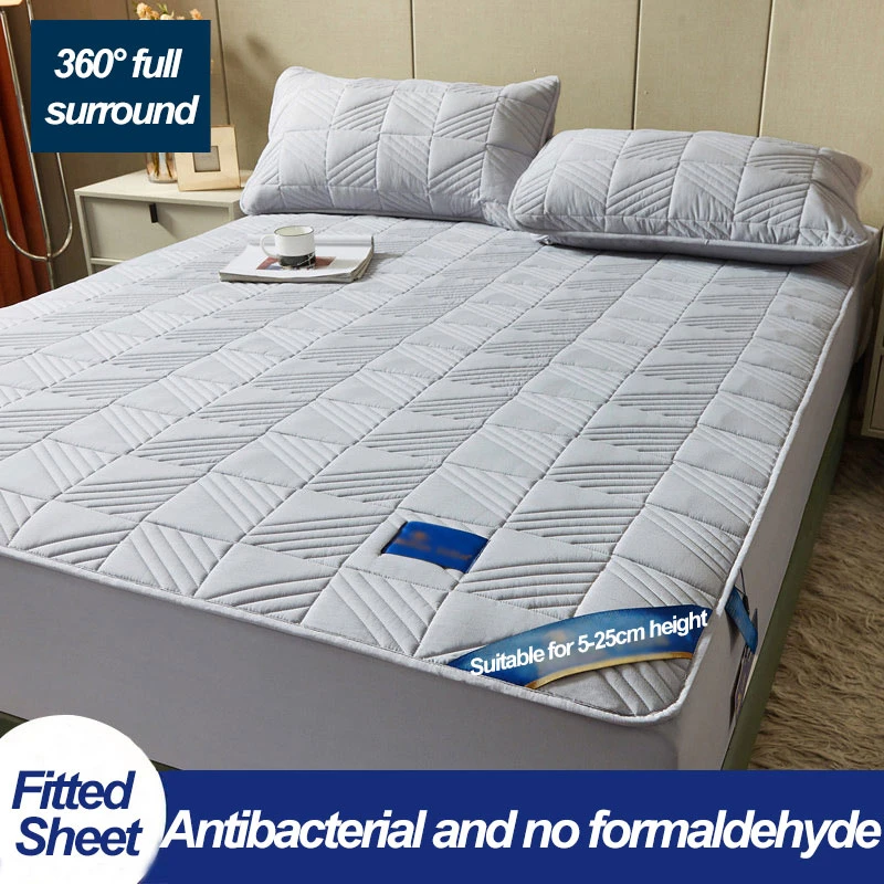 Hotel Washable Plain Fitted Sheet Thick Elastic Antibacterial Mattress Protective Cover Portable