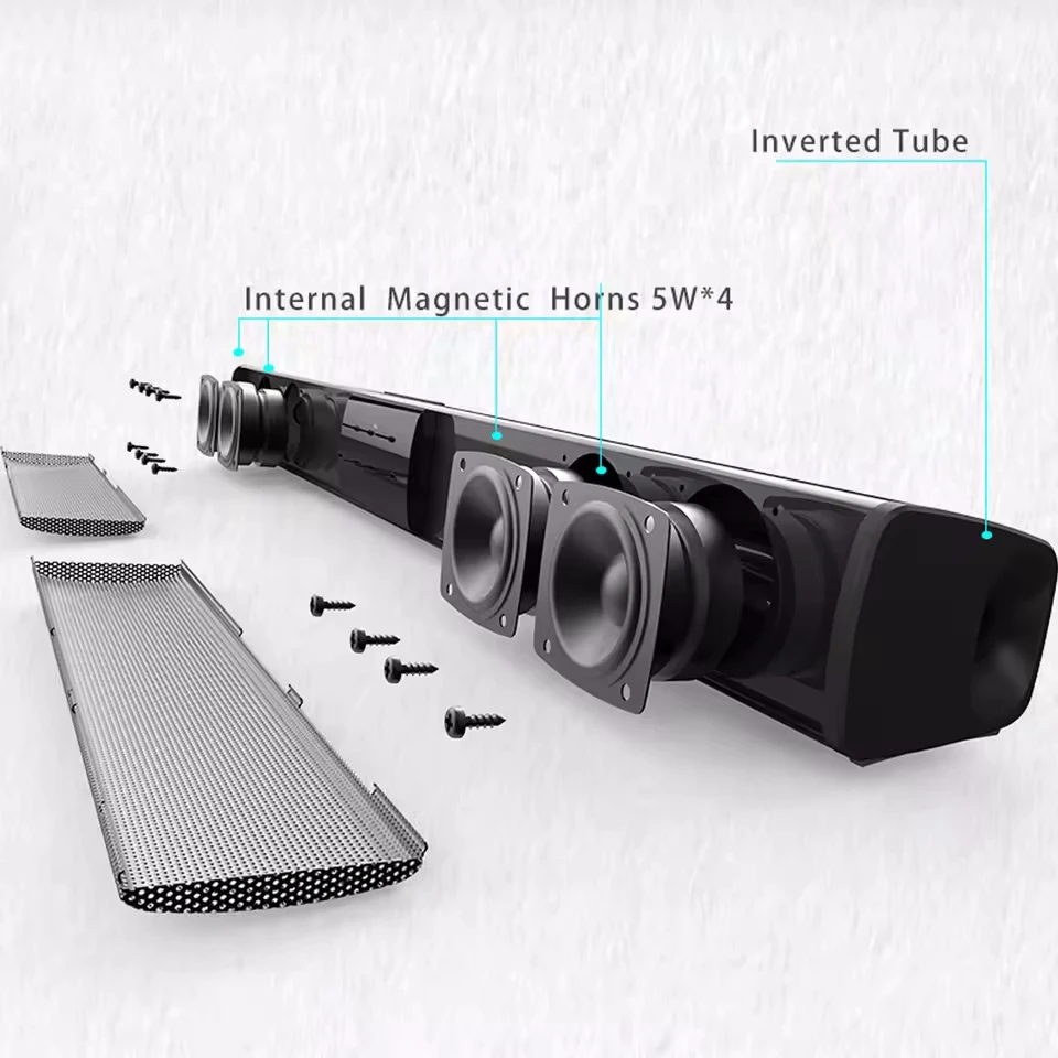 Wireless Subwoofer Soundbar For TV Bluetooth Speaker Sound Bar Box Music Radio FM Big Bocina Bass Blootooth Caixa De Som_voghion.com