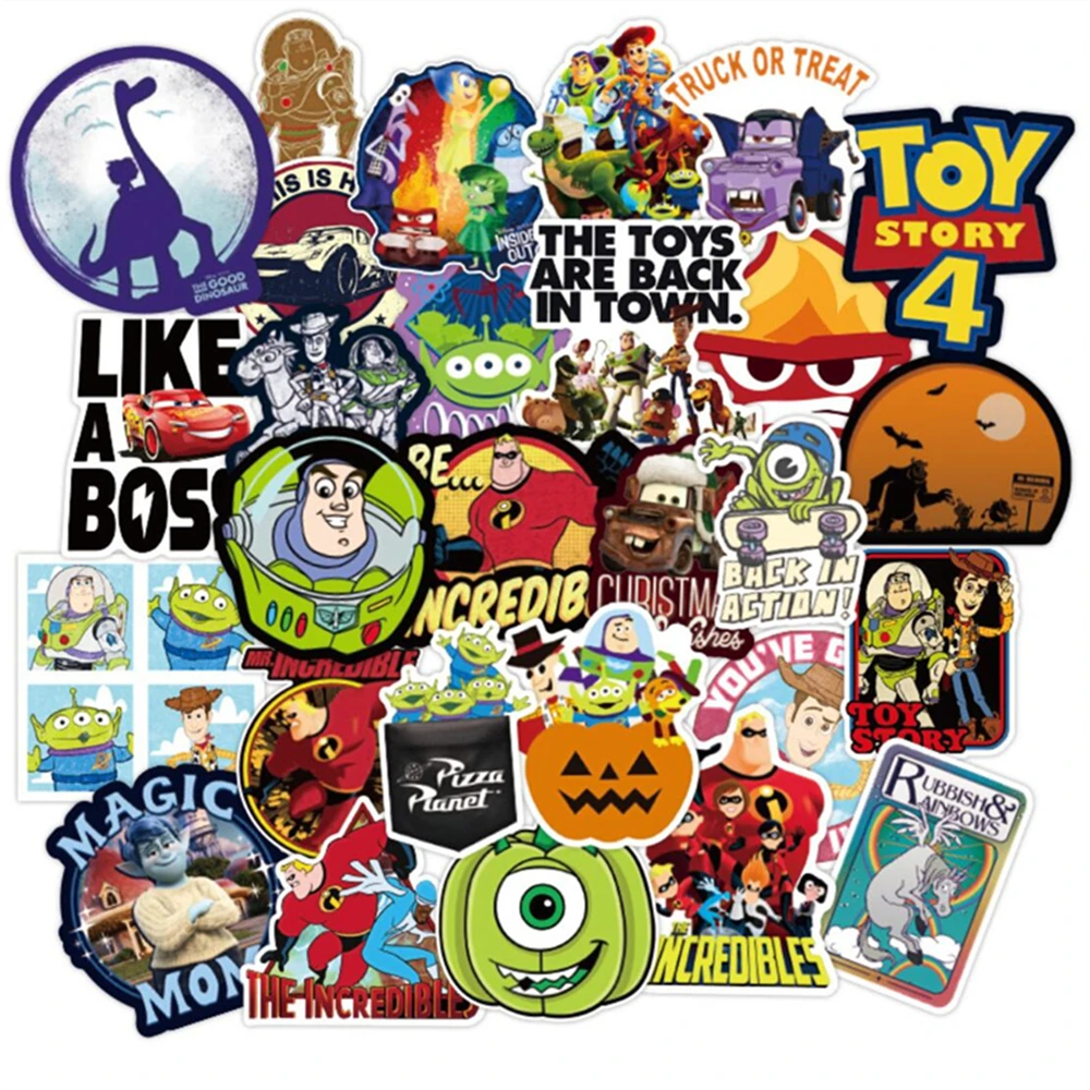 

50/100PCS Disney Toy Story Sticker Anime Hudi Buzz Lightyear Waterproof Children's Toy Suitcase Motorcycle Decoration