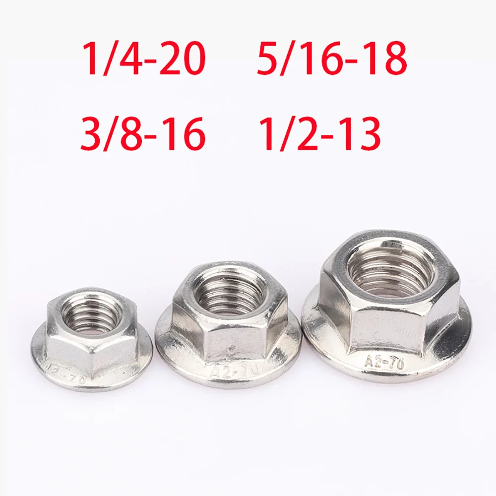 American Standard UNC 304 Stainless Steel Hexagon Flange Automatic Locking Pinking Slip Locking