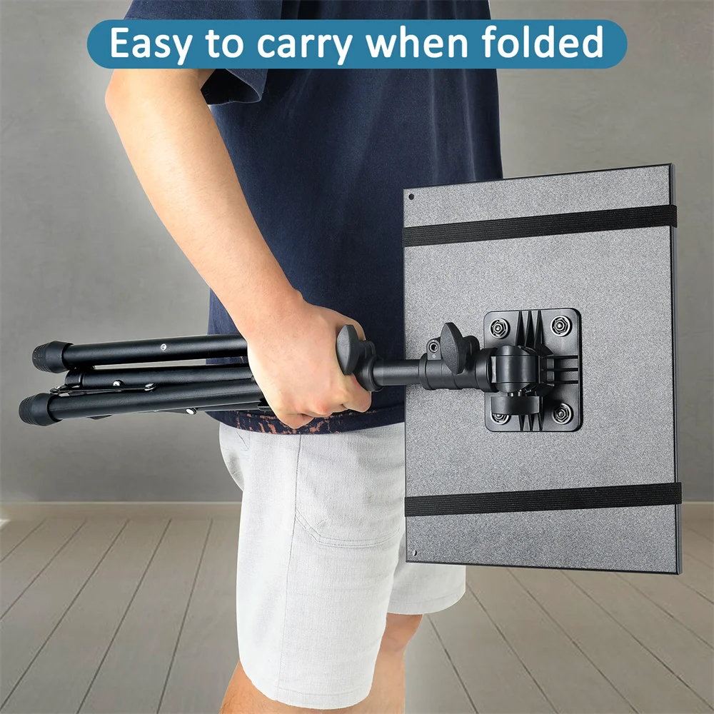 프로젝터 바닥 스탠드 노트북 삼각대, 높이 조절 가능, 믹서 스탠딩 데스크, 트레이가 있는 야외 컴퓨터 책상 스탠드, 90 cm, 125cm