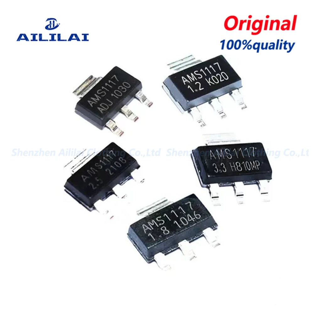 20PCS New AMS1117-3.3 V to 1.2 V / 1.8 / 2.5 3.3 5 V/ADJ step-down IC linear regulator SOT-223