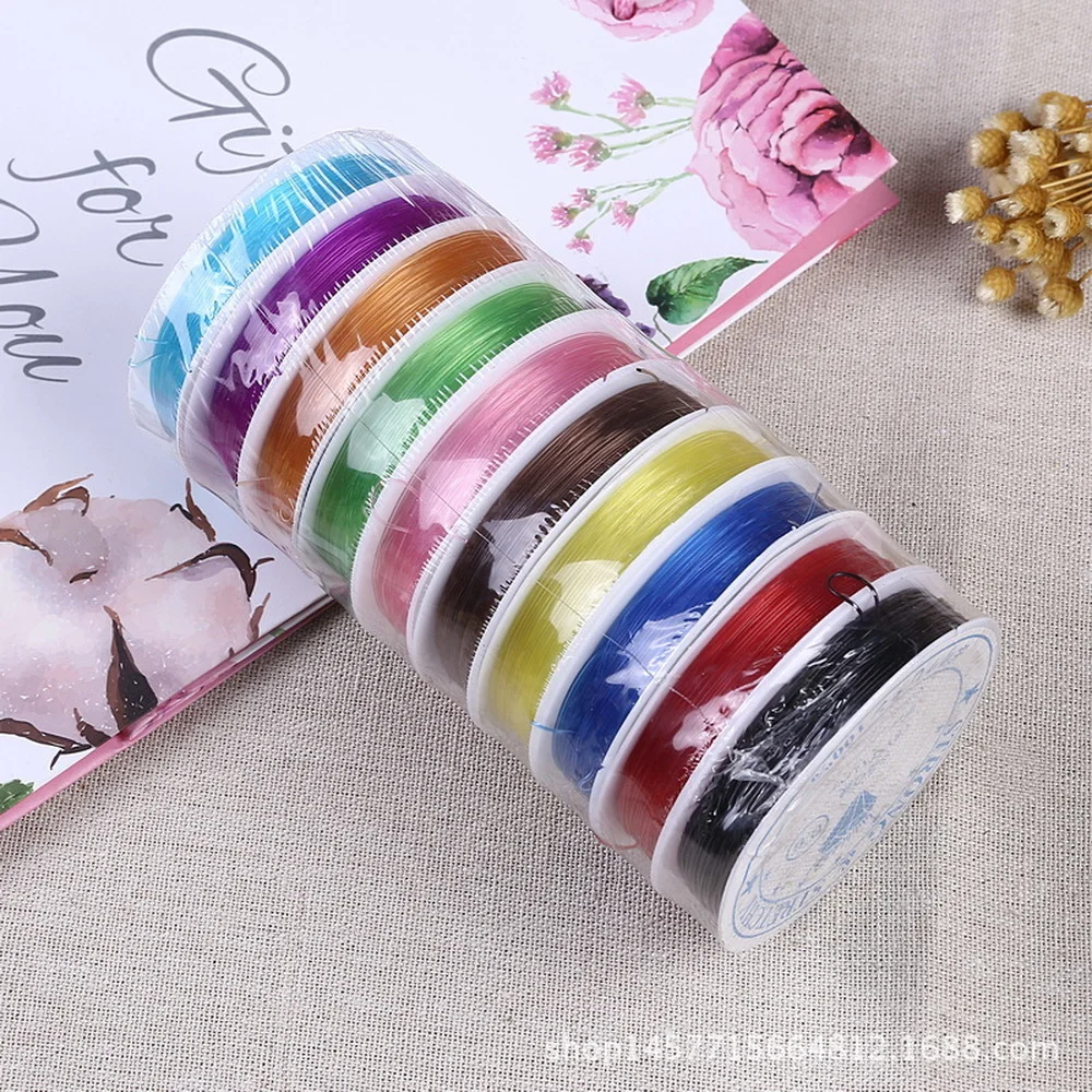 Bracelet perlé en fil élastique Flexible, rouleau de 10 mètres/lot,  couleurs mélangées, pour bricolage, fabrication de bijoux faits à la main,  fournitures - AliExpress