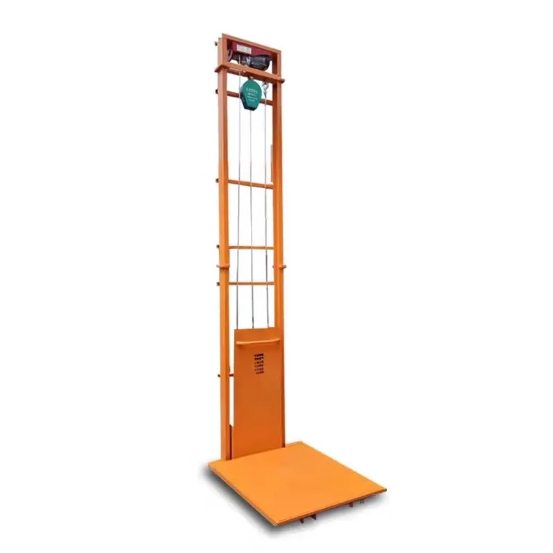 Simple anti falling cargo elevator for indoor and outdoor hydraulic elevators in factory buildings