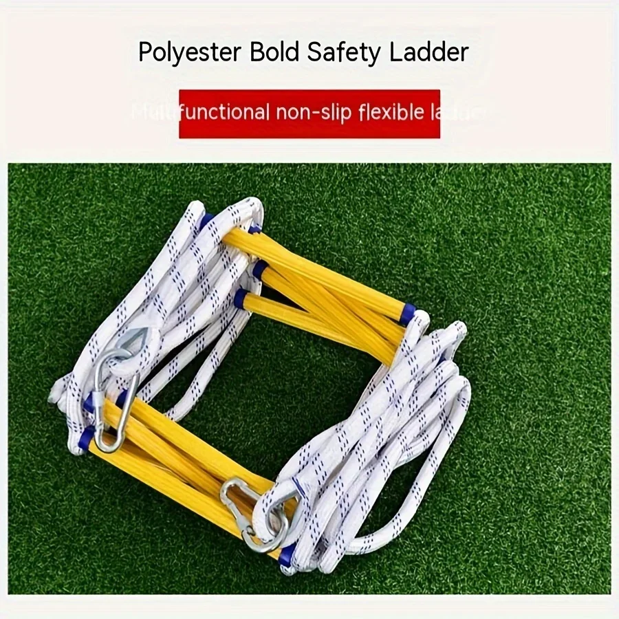 5Meters Fire Escape Ladder Anti-skid Rescue Rope Emergency Work Safety Response Self-rescue Lifesaving Rock Climbing Escape