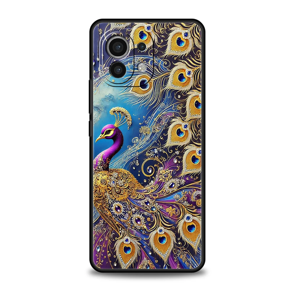 Peacock Pattern Soft TPU Phone Case - Elegant Animal Design Cover