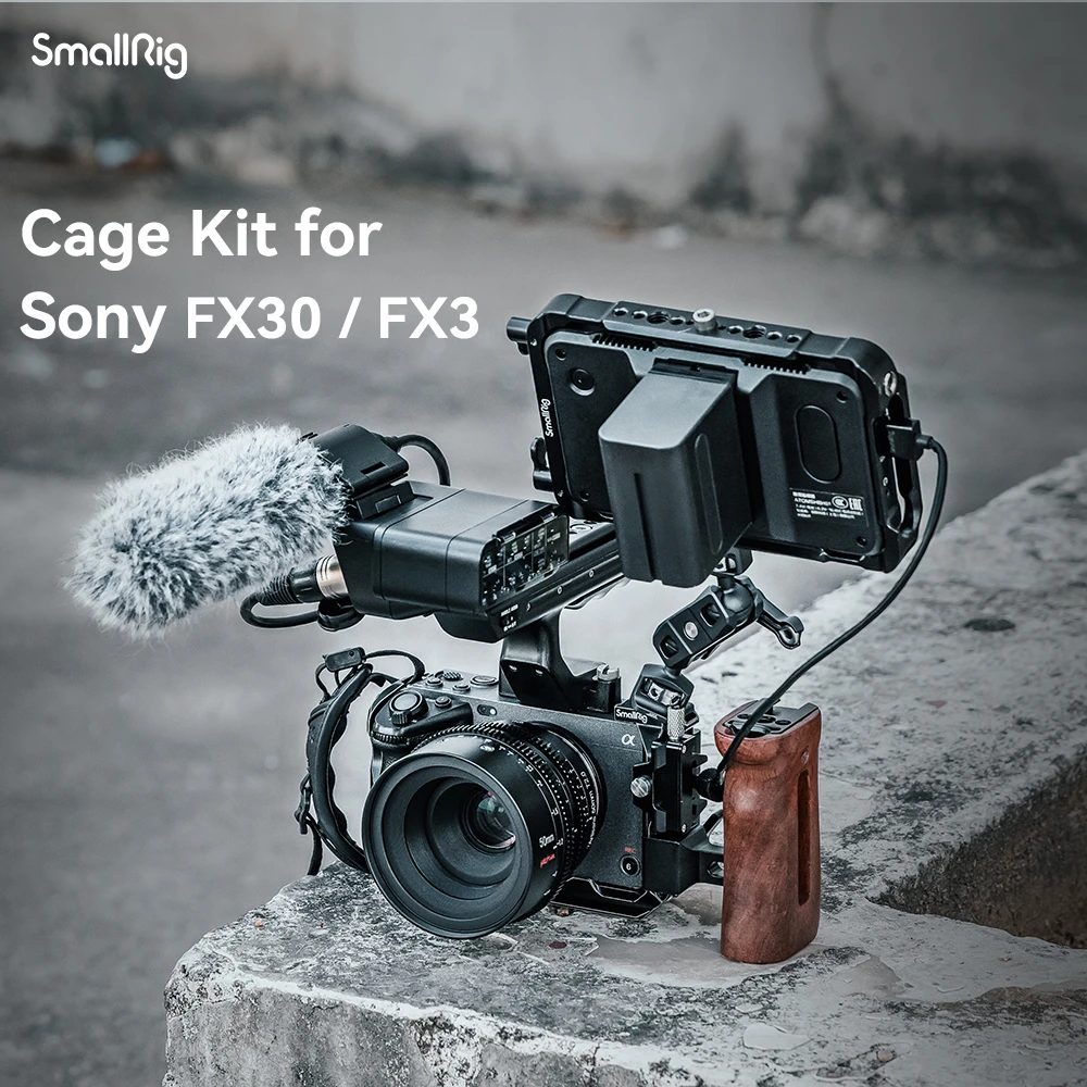 Smallrig Sony Fx3/ Fx30 Camera Cage Rig Kit With Nato Rail Cable Clamp
