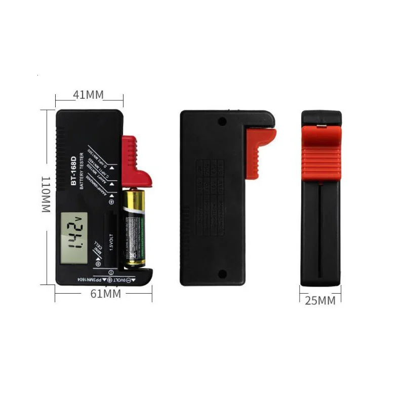 Battery Tester BT168D Digital Battery Capacity Tester LCD Checker For 9V 1.5.V AA AAA Cell C D Batteries diagnostic tool