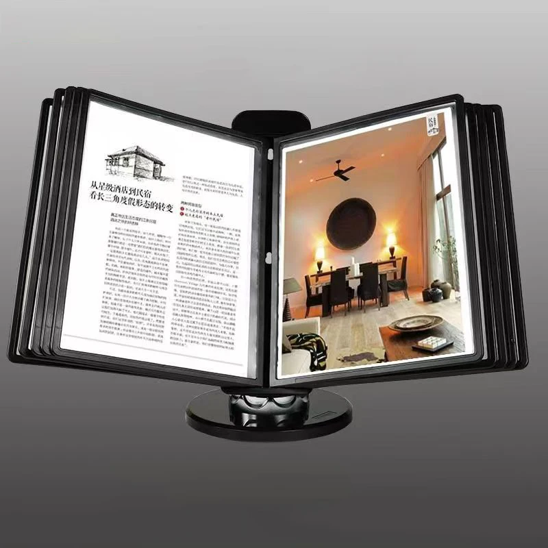 A4 10 Page 20 View Menu Display Rack 360° Rotatable Signage Rack Photo Holder Ideal for Restaurants Bars Homes Shops and Office
