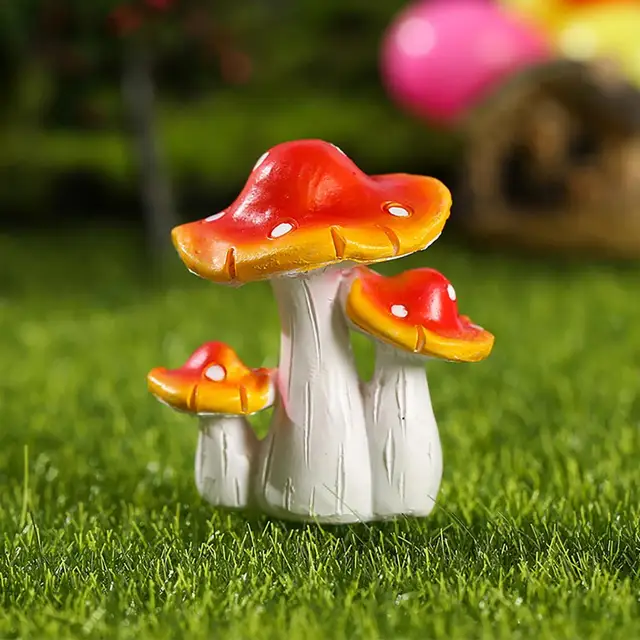 Miniatűr Szobor Nagyszerű Vonzó Asztali Dísz Kreatív Dekoratív Élénk Gomba Otthon