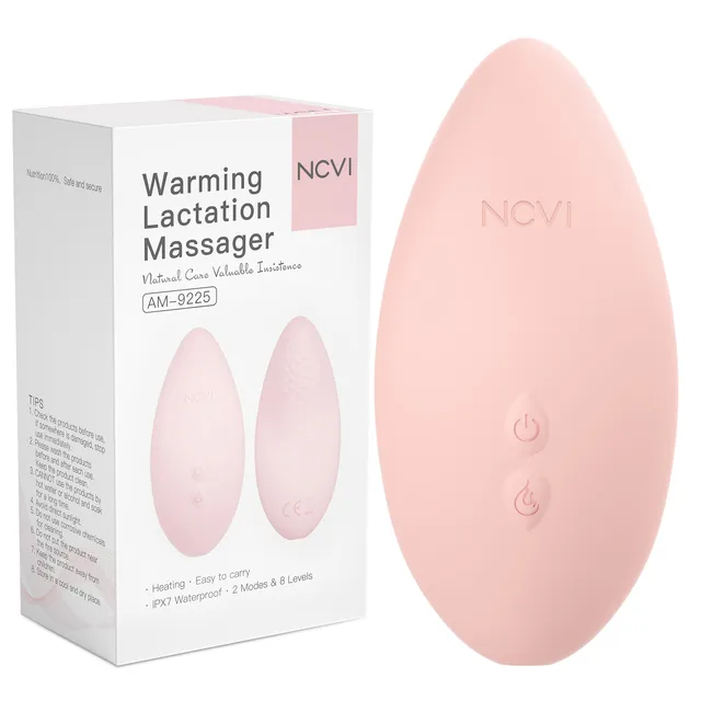 NCVI Warming Lactation Massager,8 Mode&Heating, Breastfeeding Support for Clogged Ducts,Mastitis, Improve Milk Flow, 1PC
