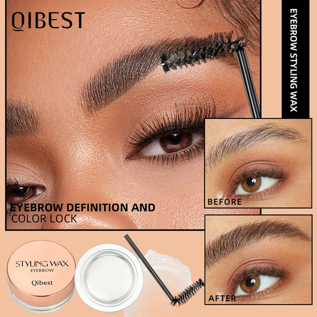 QIBEST Sapone gel a forma di sopracciglio Gel per sopracciglia tridimensionale trasparente Impermeabile Trucco per sopracciglia a lunga durata Cera per lo styling delle sopracciglia 2