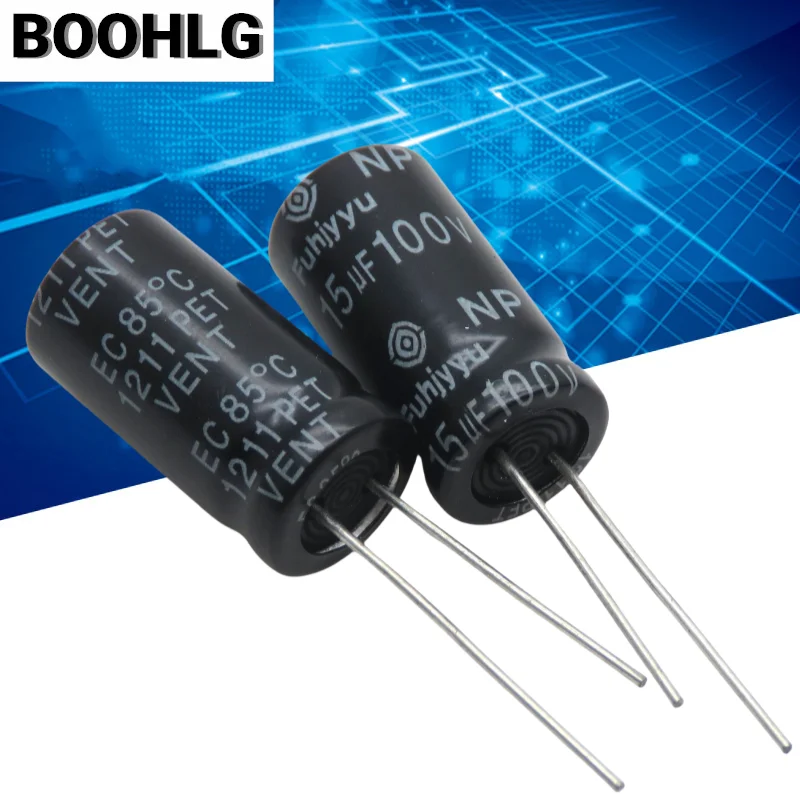 15uf 100v vertical NP non-polar audio electrolytic capacitor 13X25mm 10PCS electrolytic capacitor audio capacitor