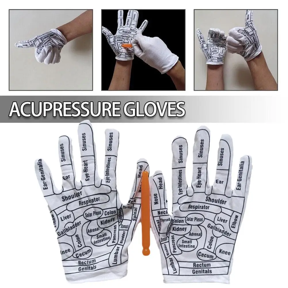 

Hand Reflexology Acupoint Acupressure Tools Glove Hands Spa Reusable Textured Mittens Exfoliator Household Gloves Point O0Z2