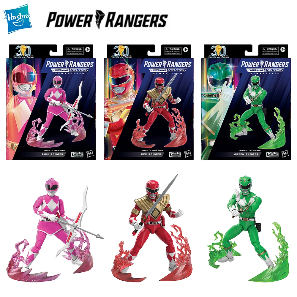 

[In-stock] Hasbro Power Rangers Lightning Collection 30 Years Remastered Mighty Morphin Red/Green/Pink Ranger Action Figure Toys