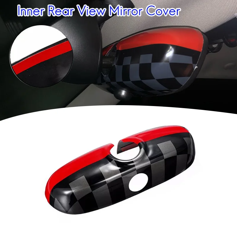 

Автомобильное внутреннее зеркало заднего вида, зеркальная Обложка, наклейка, украшение для-BMW Mini Cooper JCW S One + F54 F55 F56 F6