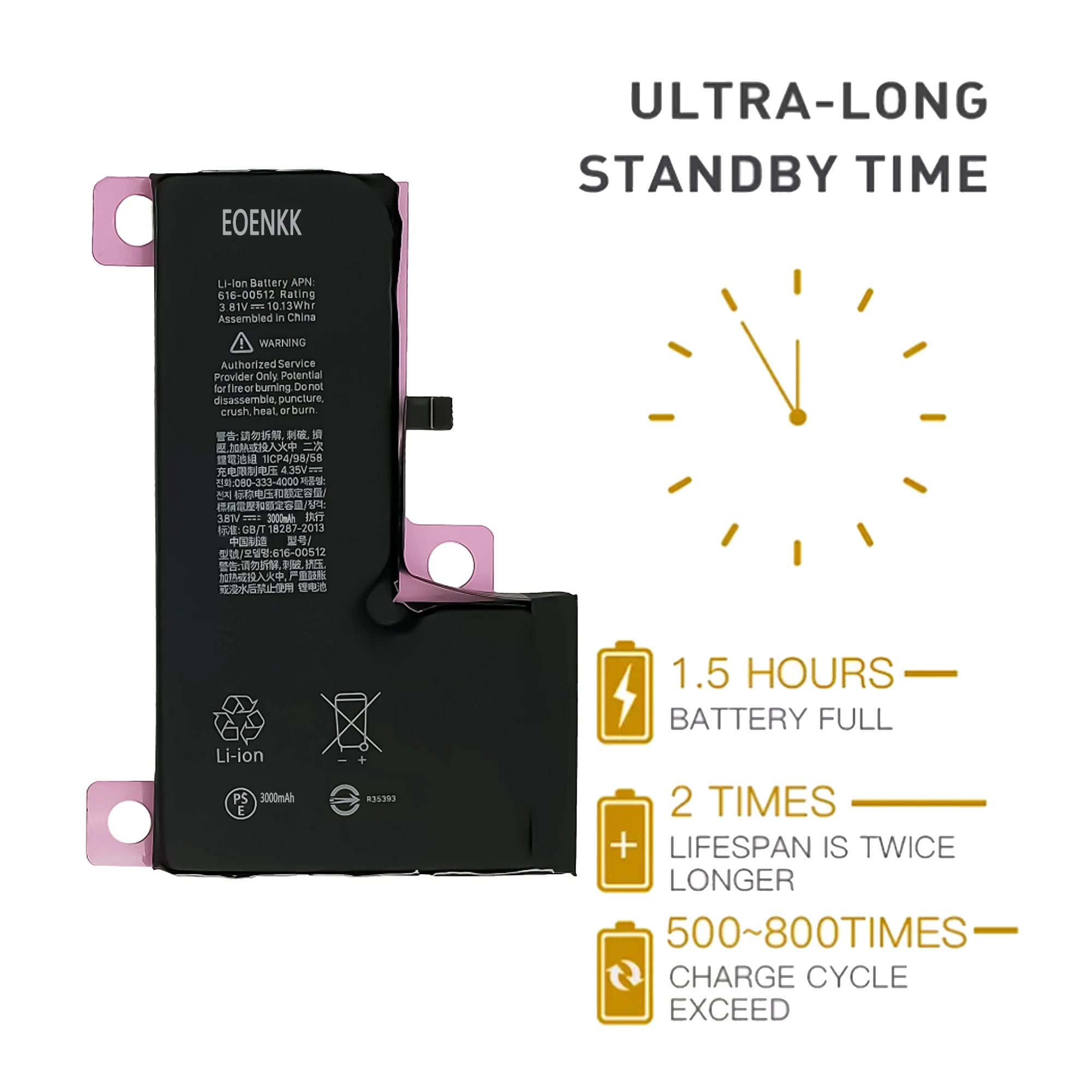 EOENKK 3000MAH Battery For Apple IPHONE XS / IXS Repair Part High Capacity Replacement Phone Batteries Bateria