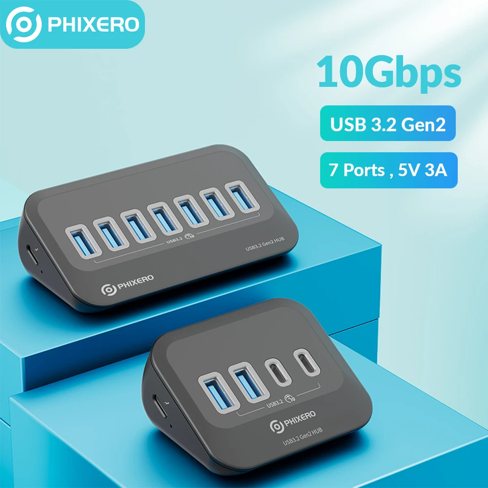 Phixero Usb 3.2 Docking Station Hub 10gbps Splitter Switch Dock Multi