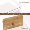 Acrylic Dryer Sheet Holder Container for Laundry Room Dryer Sheet Dispenser Laundry Room Organization Jars with Bamboo Lid 3