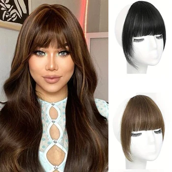 Frangia per Capelli con Clip, Extension Sintetiche, Parrucca con Frangia e Basette, Accessorio Elegante per Capelli da Donna Fai-da-Te
