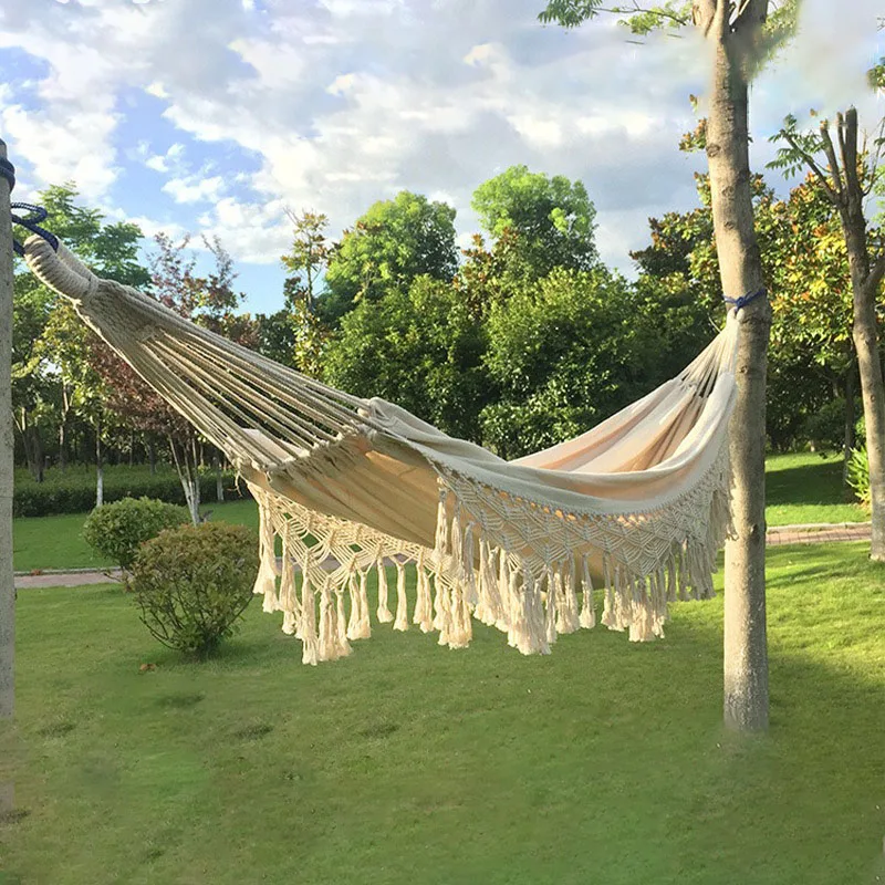 Description Picture 2 of itemNordic Style Outdoor Suspended Garden Swing Household Leisure Aerial Swing Indoor Cotton Extra Large Adults Hanging Hammock Net