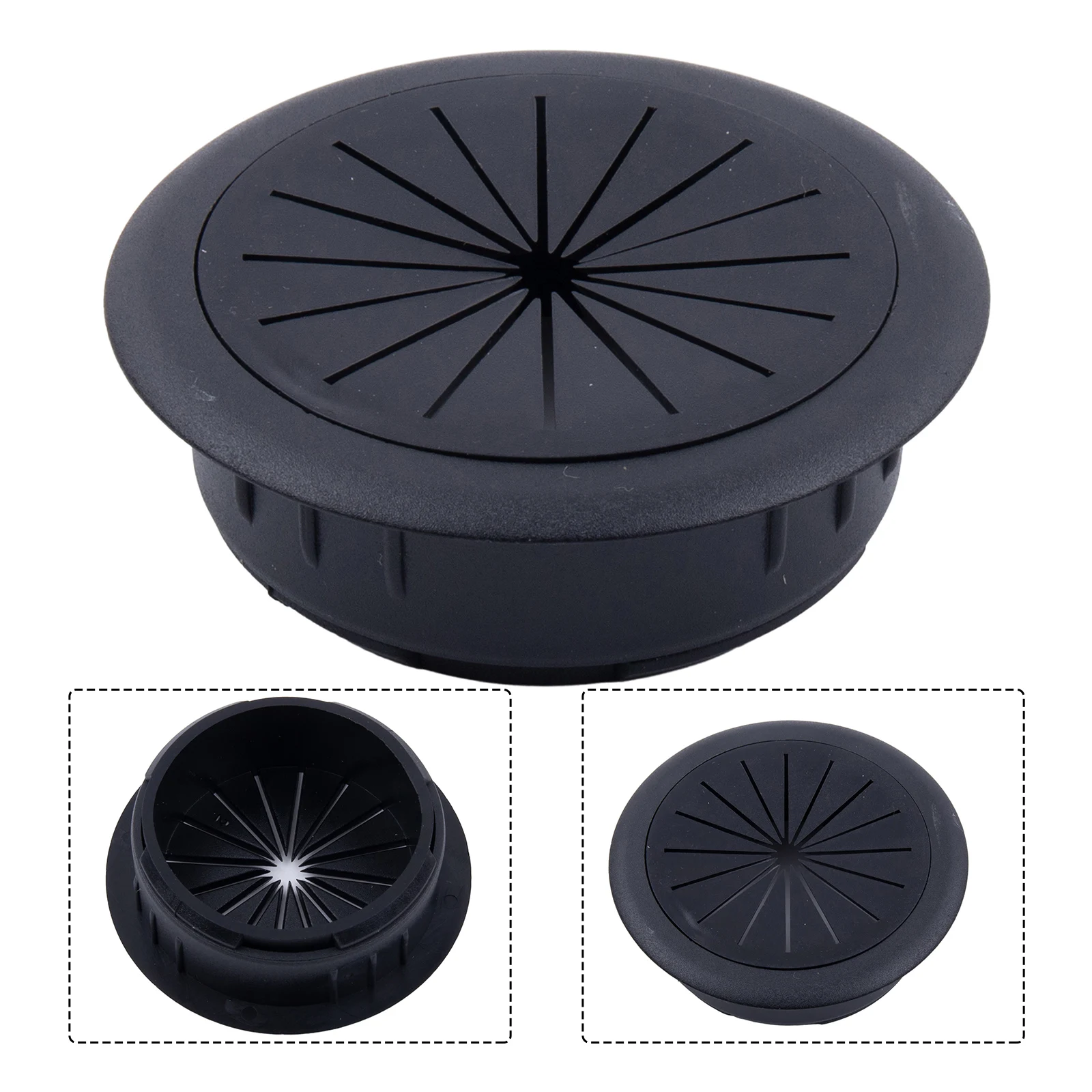 

High Quality Desktop Cable Box Threading Box Cover Black White 1pc 60MM ABS For Computer Desks Home Improvement