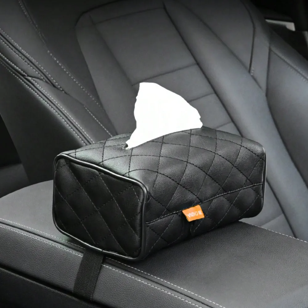 سيارة الشمس قناع المقعد الخلفي صندوق مناديل معلق لاستخدام السيارة لوازم السيارات الإبداعية غطاء الأنسجة صندوق ورقي كيس المناديل