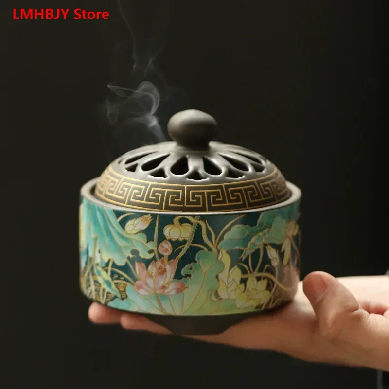 

LMHBJY Ceramic Incense Burner Creative Backflow Incense Burner Home Plate Sandalwood Incense Burner Crafts Decoration