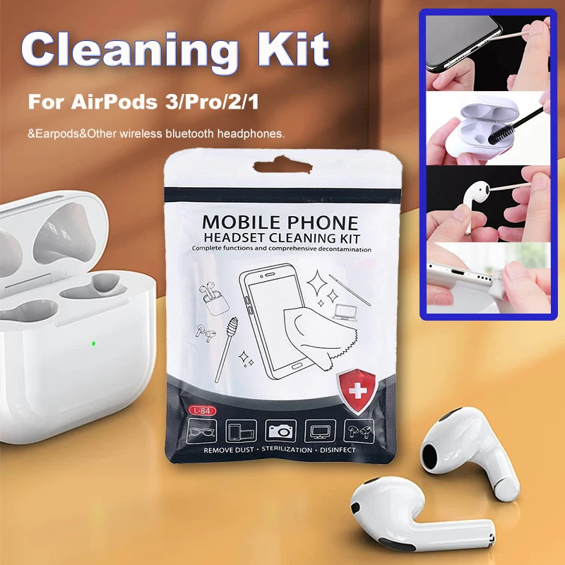 Kit limpiador para Apple Airpods Pro 3 2 1, Kit de limpieza con cepillo,  estuche para auriculares Bluetooth, herramientas de limpieza para airpod,  auriculares Xiaomi Tws