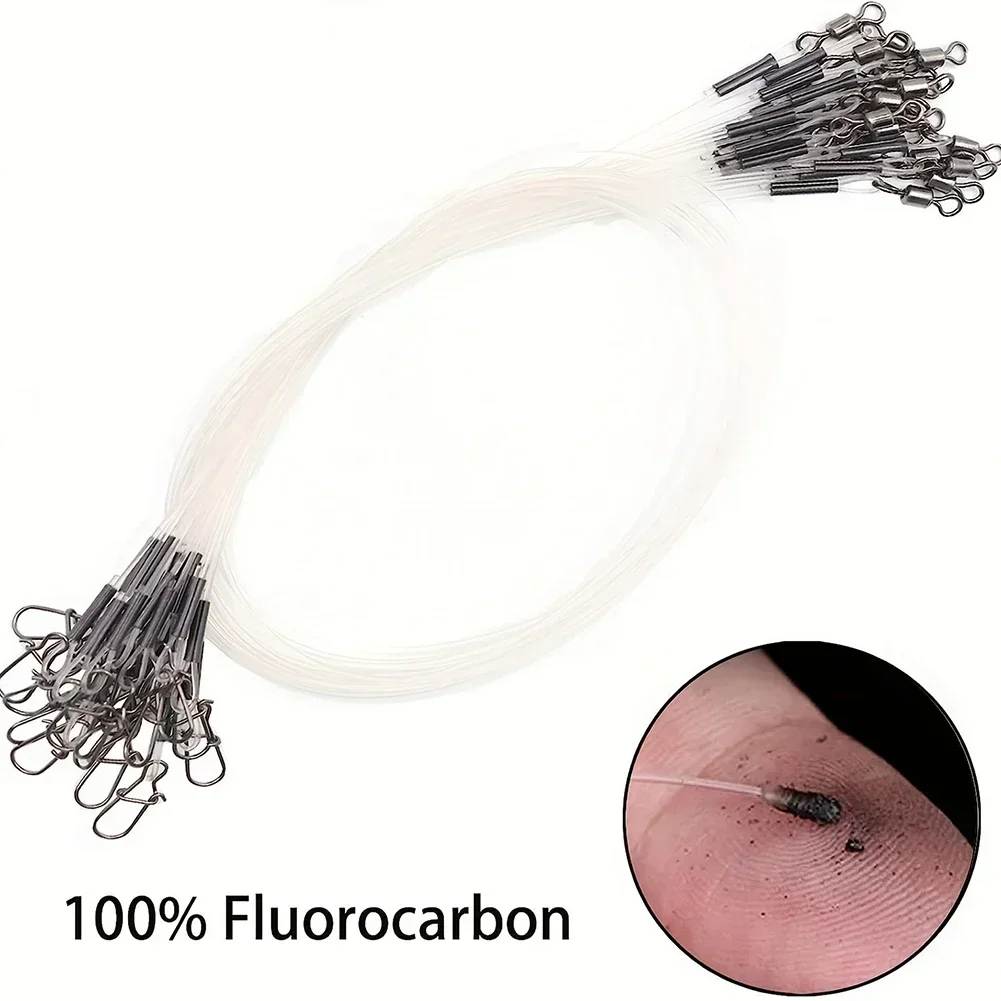 Carbon Fiber Fluorocarbon Fishing Leader Set High-Strength Lines With Swivels Snaps Abrasion-Resistant Fishing Leader Line Parts 4