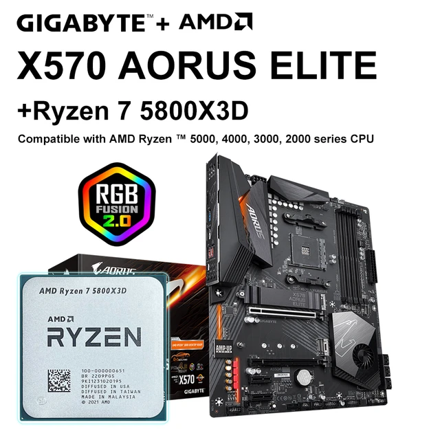 ギガバイト-aam4マザーボードamdyzen 7 r7 5800x3D,cpu atx amd x570 ...