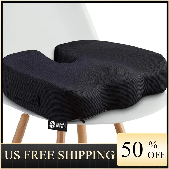 5 STARS UNITED Seat Cushion for Desk Chair - Tailbone, Coccyx Sciatica Pain  Relief - Office Chair Cushions - Wheelchair Cushions - Car Seat Cushions 