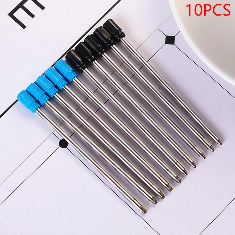 

10pcs 7cm 0.5mm Ink Crystal Refill Metal Roller Ballpoint Pen Refill Medium Color Ink Ball Pens Refill For School Office Writing