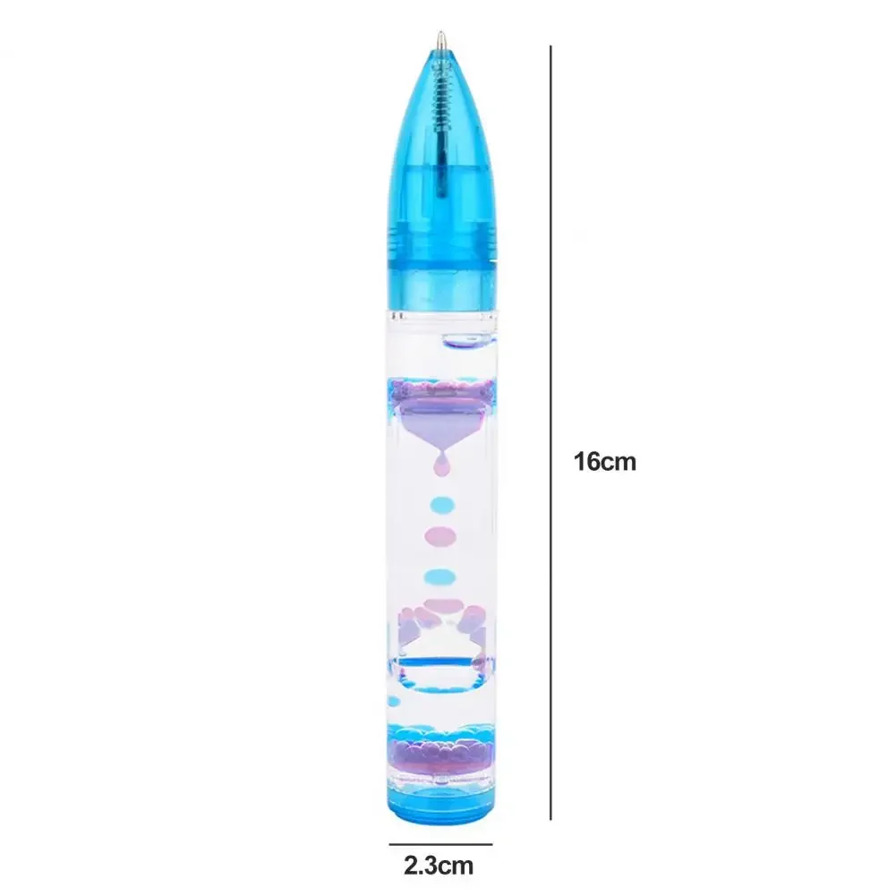Motion-Bubble Pen Hourglass Stress Relief Ballpoint Pen Colorful Liquid Motion-Bubbler Fidget Desk Toys School Supplies sand timer liquid hourglass timer colored hourglass