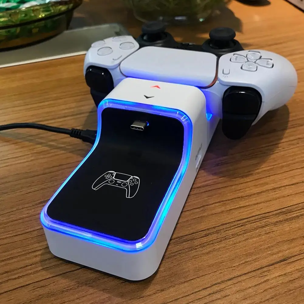 Alimentatore Usb C Per Iphone Dual Charger Dock Per Iphone Efficiente Dual Charger Dock Per Ps5 Gamepad Supporto Di Ricarica Per Il Gioco