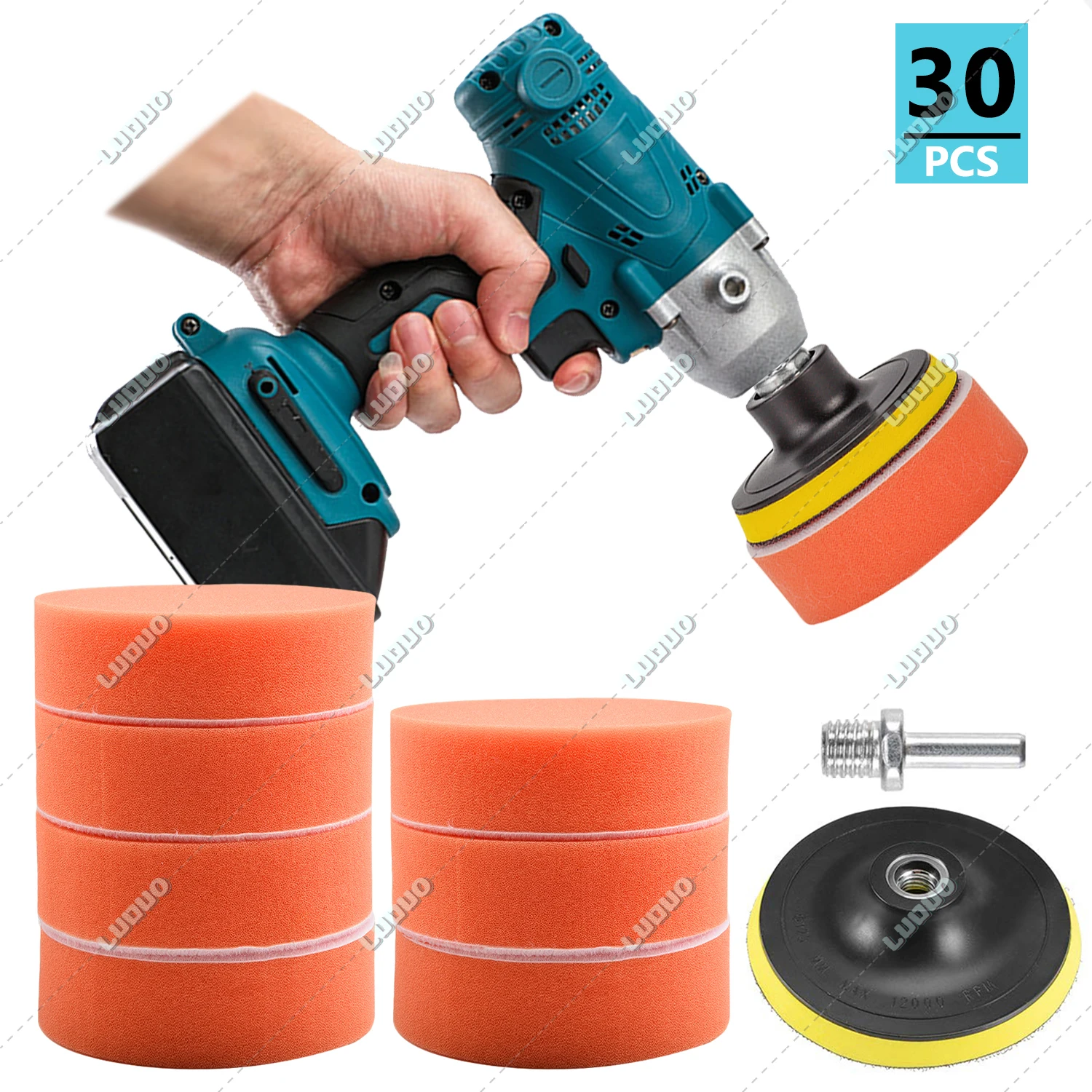 CarDetailingPolishingPadKitForHeadlightRestorationWaxingSponge