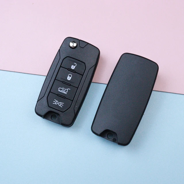 2 3 4 ปุ่มกุญแจรถ Key Case SHELL สําหรับ JEEP RENEGADE เข็มทิศ Patriot Liberty Wrangler RENEGADE 2015 2016 2017 2018 4