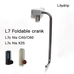LilyDrip Foldable crank L7c fits C40/C60 , L7x fits X25 , Ti alloy arm enlarge the grinding power Easy store perfect for outdoor
