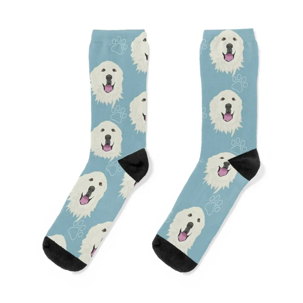 buffalo superfan pattern dark blue socks new year running socks man women s Great Pyrenees Pattern - light blue Socks shoes Wholesale gift Socks Female Men's