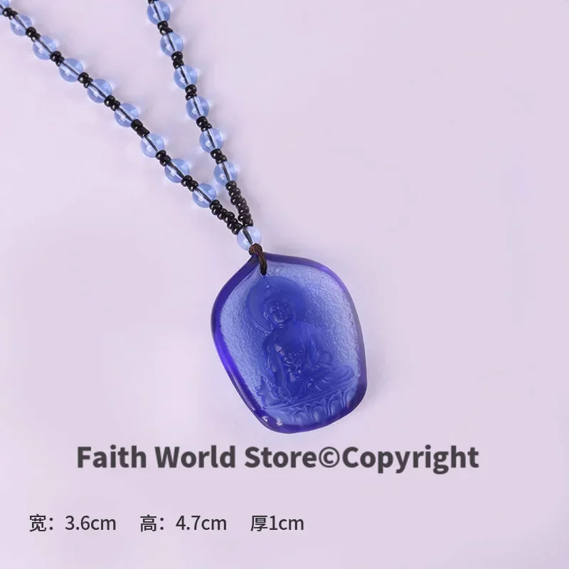 GOOD LUCK pocket efficacious Mascot Bless Safe luck Green Tara Pharmacist Medicine Buddha Crystal Pendant Buddhist Amulet 3