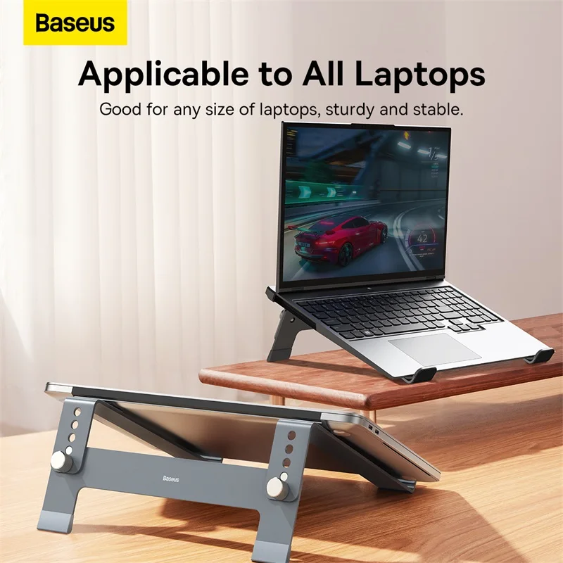 Suporte para Laptop Portátil Baseus Notebook Alumínio para Macbook Air Pro Titular Engrenagens Suporte Vertical Ajustável Suporte Base para Laptop - Imagem 2